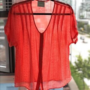 100% silk sheer blouse